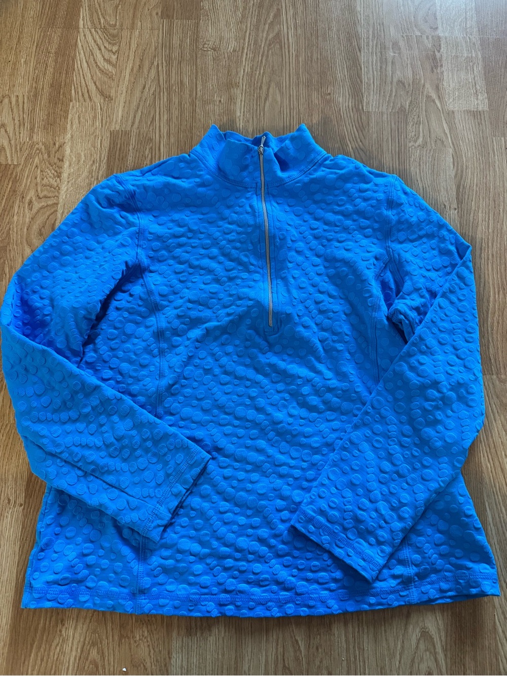 SNO SKINS Men’s Bright Blue Textured Quarter-Zip Sweater